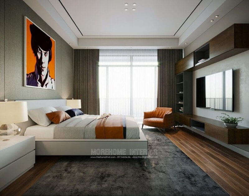 Trang trí nội thất phòng ngủ hiện đại, đẹp sang trọng dành cho chủ nhân yêu thích sự trẻ trung năng động. Mẫu nội thất biệt thự đẹp